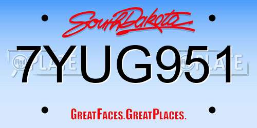 7YUG951 South Dakota License Plate