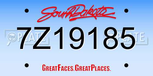 7Z19185 South Dakota License Plate