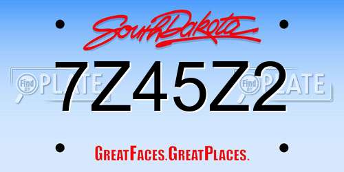 7Z45Z2 South Dakota License Plate