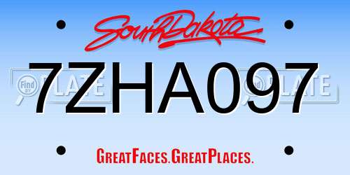 7ZHA097 South Dakota License Plate