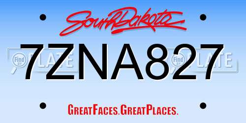 7ZNA827 South Dakota License Plate