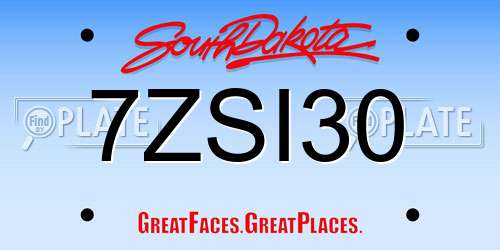 7ZSI30 South Dakota License Plate