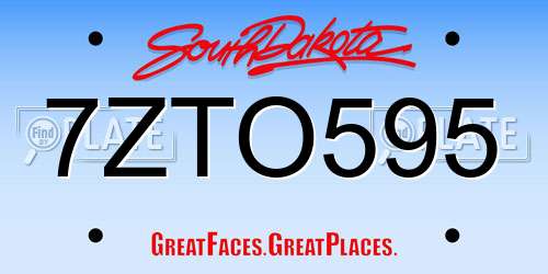 7ZTO595 South Dakota License Plate