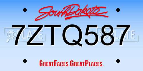 7ZTQ587 South Dakota License Plate