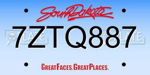 7ZTQ887 South Dakota License Plate