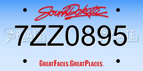 7ZZ0895 South Dakota License Plate