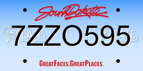 7ZZO595 South Dakota License Plate