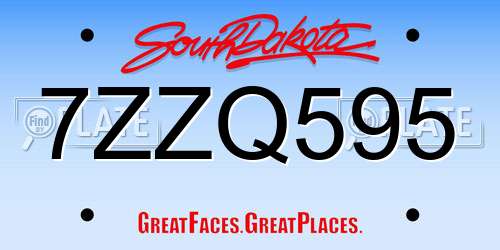 7ZZQ595 South Dakota License Plate