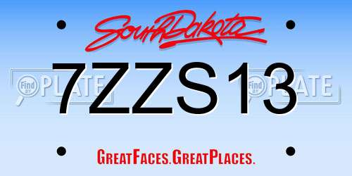 7ZZS13 South Dakota License Plate