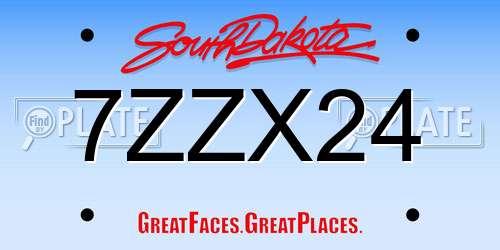 7ZZX24 South Dakota License Plate