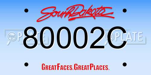 80002C South Dakota License Plate