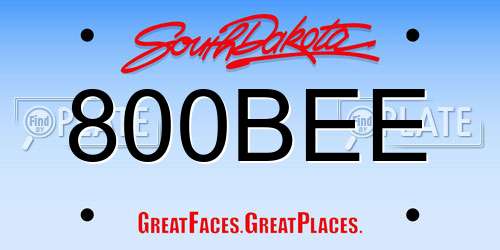 800BEE South Dakota License Plate