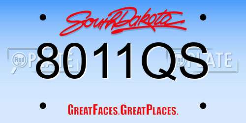 8011QS South Dakota License Plate