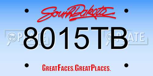 8015TB South Dakota License Plate