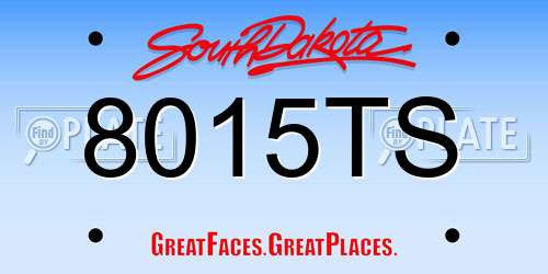 8015TS South Dakota License Plate