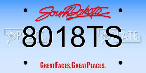 8018TS South Dakota License Plate