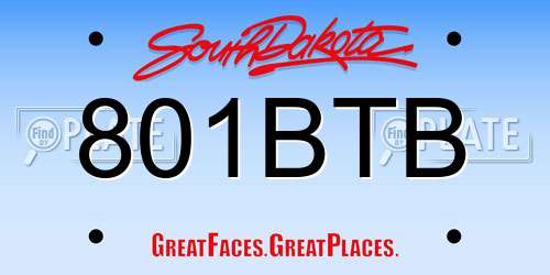 801BTB South Dakota License Plate
