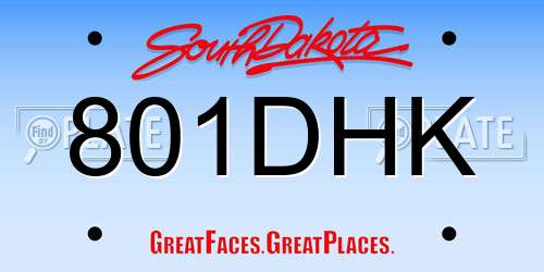 801DHK South Dakota License Plate