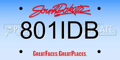 801IDB South Dakota License Plate