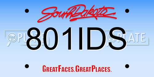 801IDS South Dakota License Plate