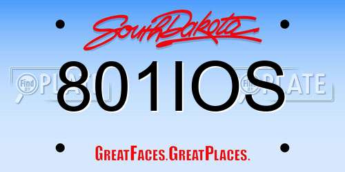 801IOS South Dakota License Plate