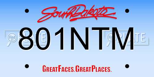 801NTM South Dakota License Plate