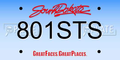 801STS South Dakota License Plate