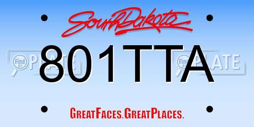 801TTA South Dakota License Plate