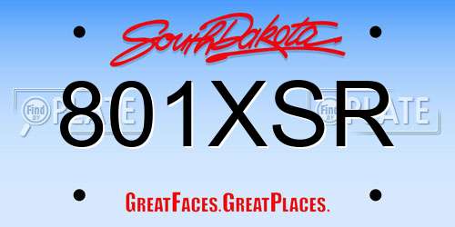 801XSR South Dakota License Plate