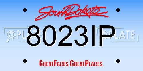 8023IP South Dakota License Plate
