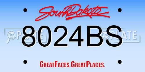 8024BS South Dakota License Plate