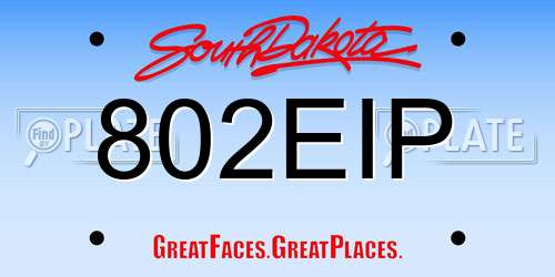 802EIP South Dakota License Plate