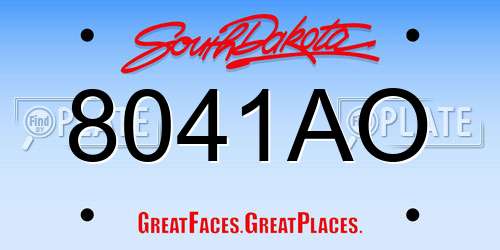8041AO South Dakota License Plate