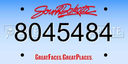 8045484 South Dakota License Plate