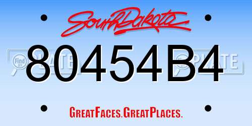 80454B4 South Dakota License Plate