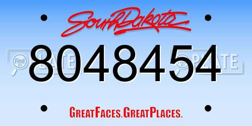 8048454 South Dakota License Plate