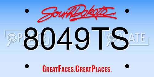 8049TS South Dakota License Plate
