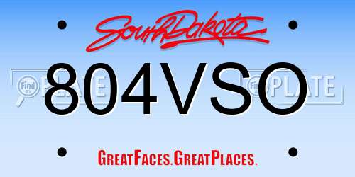 804VSO South Dakota License Plate