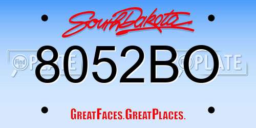 8052BO South Dakota License Plate