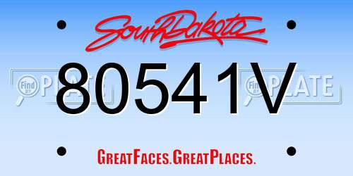80541V South Dakota License Plate