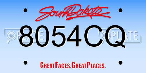 8054CQ South Dakota License Plate