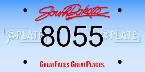8055 South Dakota License Plate