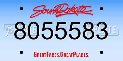 8055583 South Dakota License Plate