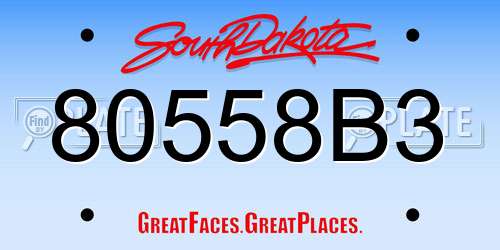 80558B3 South Dakota License Plate