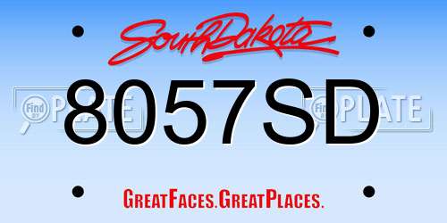 8057SD South Dakota License Plate