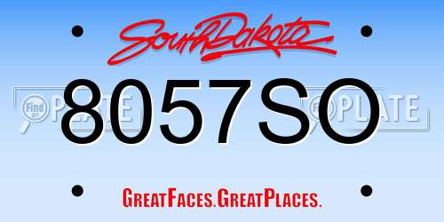 8057SO South Dakota License Plate