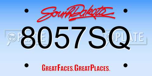 8057SQ South Dakota License Plate