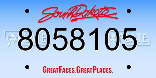 8058105 South Dakota License Plate