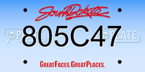 805C47 South Dakota License Plate