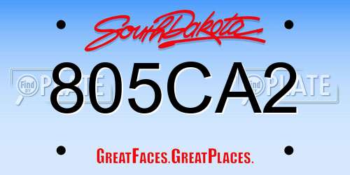 805CA2 South Dakota License Plate